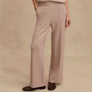 Varley Wide Leg Double soft Pants in Taupe marl like new -hemmed to 26”inseam M